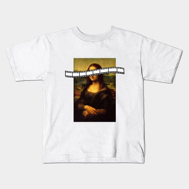 Mona Lisa With Film Strip Kids T-Shirt by EmmaZo